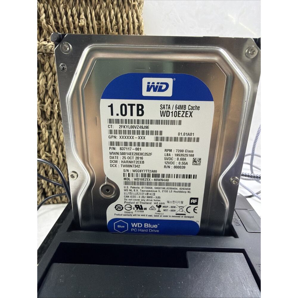 Western Digital Blue WD10EZEX 1TB Sata Hard Drive WD10EZEX-60WN4AO 100% Health
